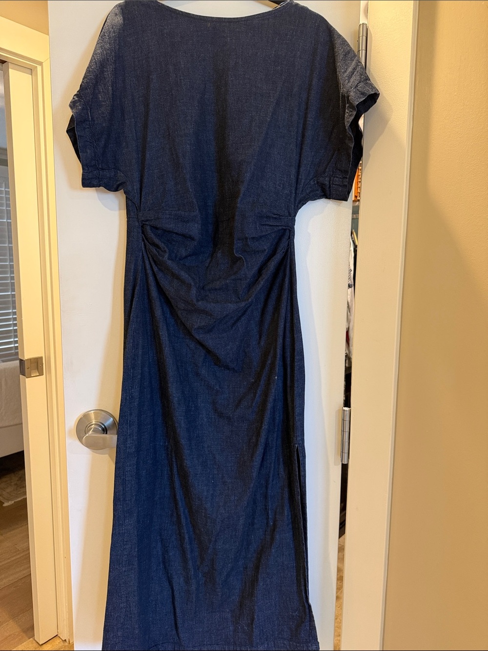 Zara Dark Navy Maxi Dress with Short Sleeves